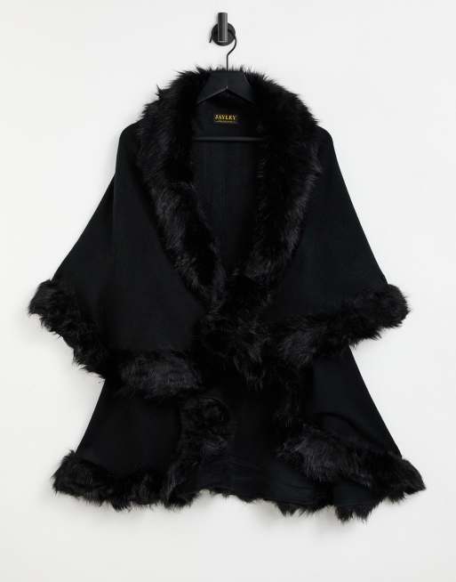 Fur hotsell cape black