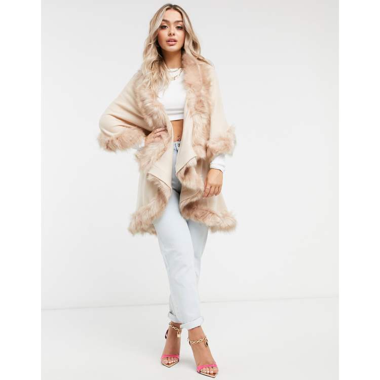 JAYLEY Cream Faux Fur Bag Size: One Size