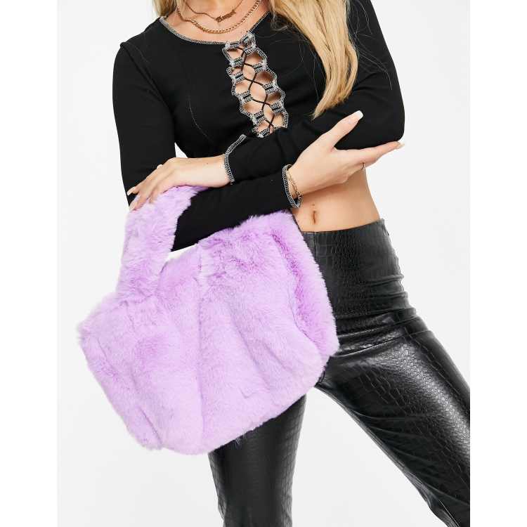 JAYLEY Purple Faux Fur Hoodie