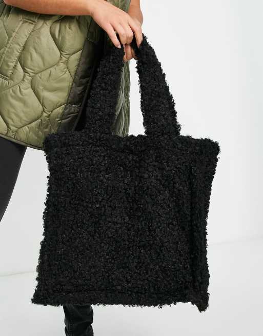 Black 2024 shearling bag