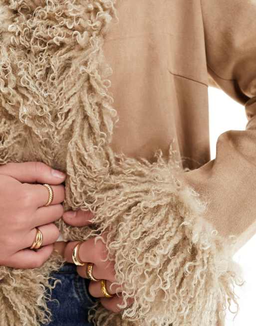 Shaggy fringe clearance coat