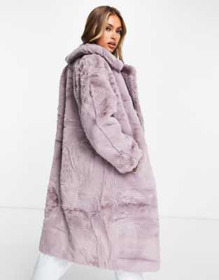 topshop lilac fur coat