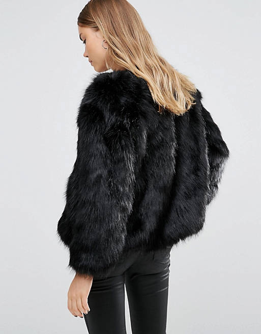 Calligrapher Similarity Glamor Jayley Luxurious Black Fur Jacket | ASOS