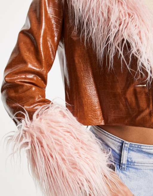 Faux fur deals fringe jacket