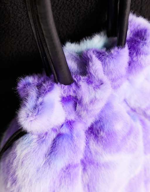 JAYLEY Purple Faux Fur Bag Size: One Size Purple One Size JAYLEY