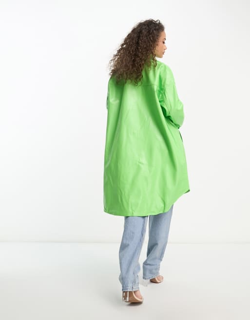 Green hot sale raincoat womens