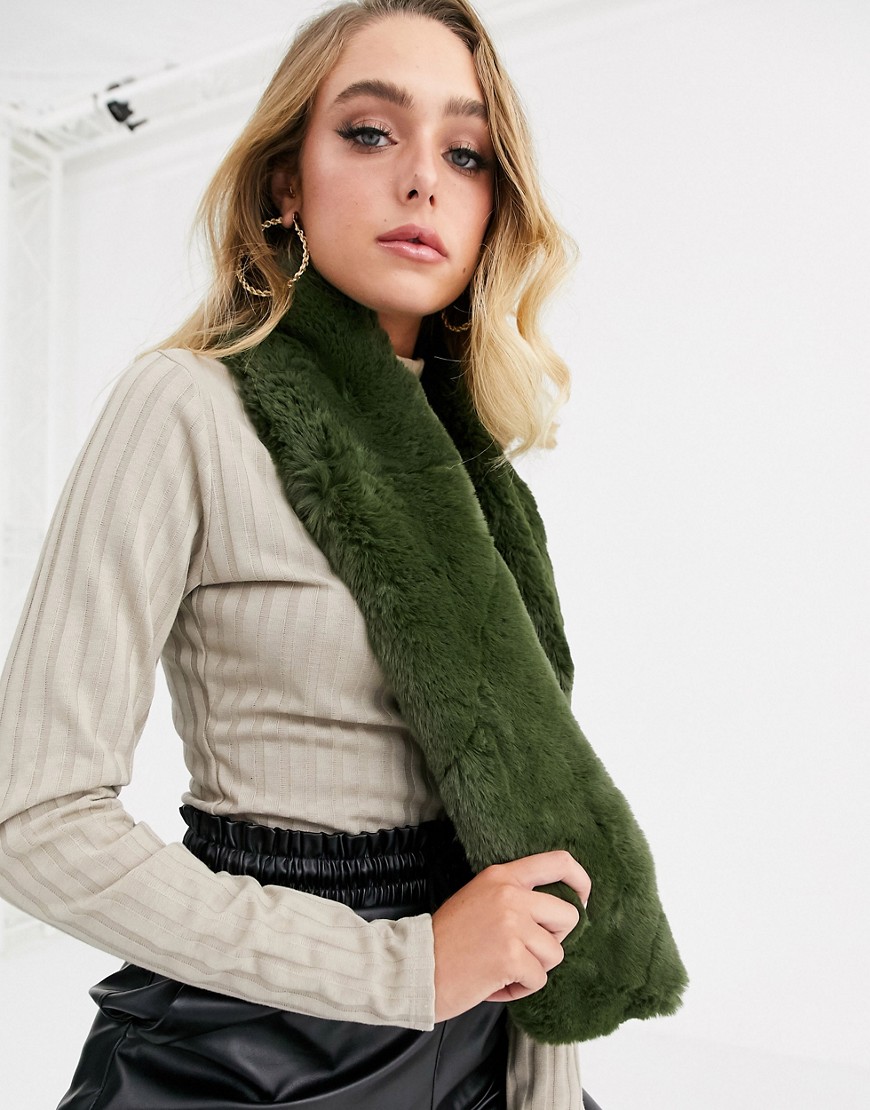 Jayley — Tørklæde i imiteret pels-Grøn