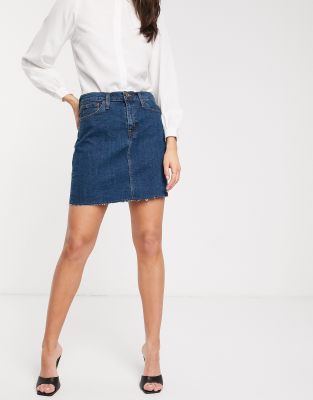 asos long denim skirt