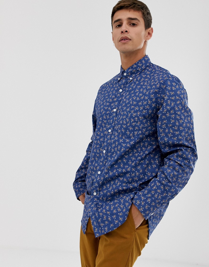 J.Crew Mercantile - Stretch overhemd met paisley print in marineblauw