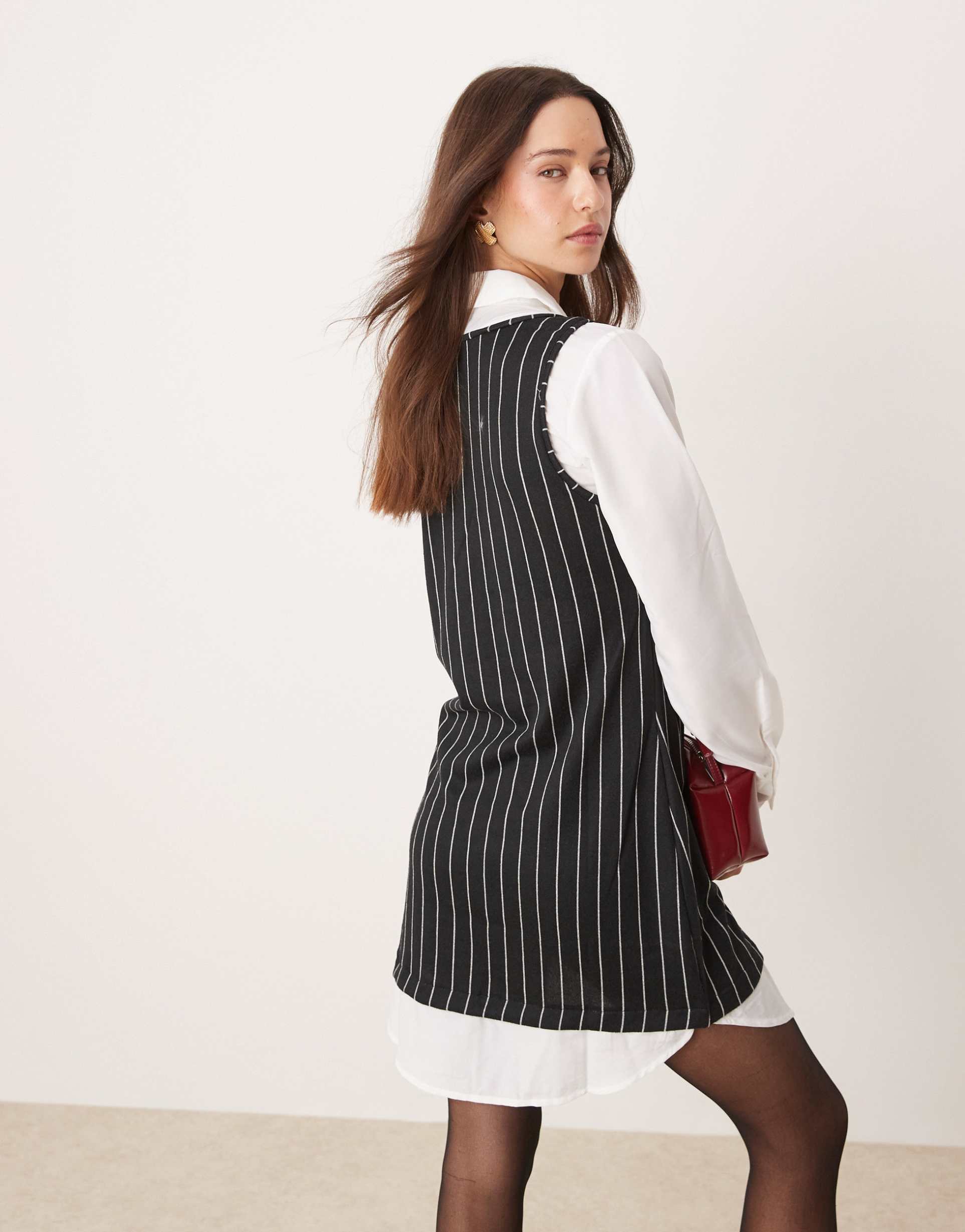 jdy 2 in 1 mini dress in white