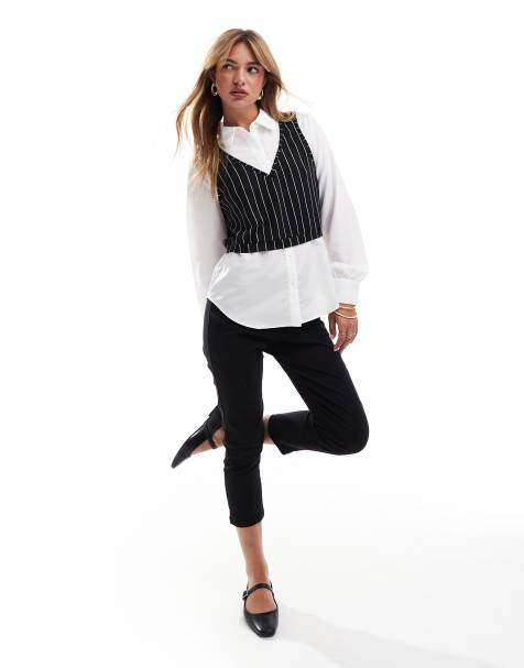 JDY 2 in 1 shirt in white - view 1