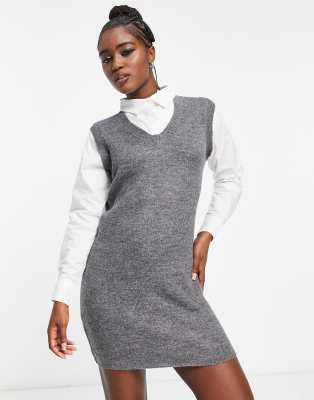 JDY 2 in 1 shirt jumper dress in grey Compare Closer