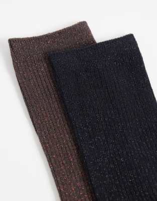 Jdy 2-pack Glitter Socks In Multi