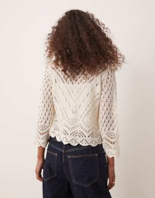 Jdy 3/4 Sleeve Cropped Cardigan In Neutral