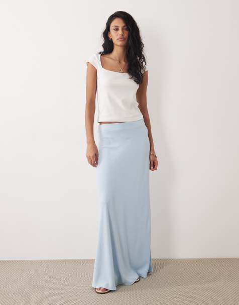 JDY a-line maxi skirt in light blue - view 1
