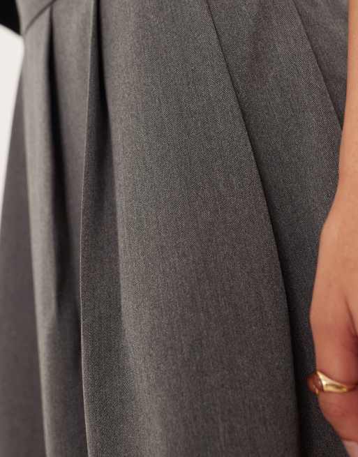 JDY a-line midaxi tailored skirt in grey