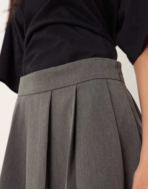 JDY a-line midaxi tailored skirt in grey, 5 of 5