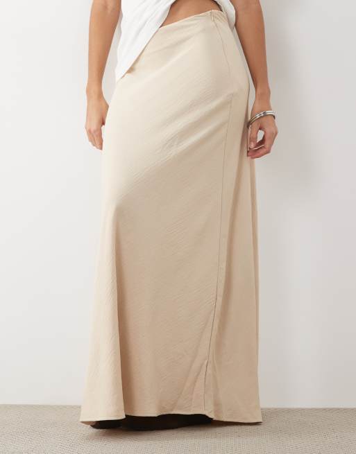 JDY a-line satin maxi skirt in cream, 3 of 5