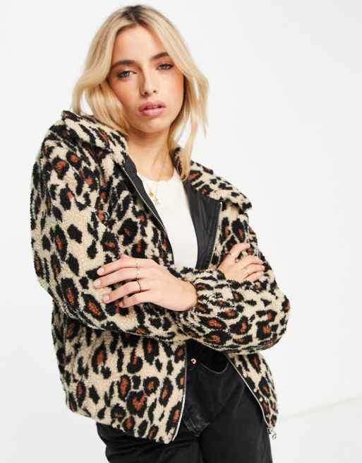 Leopard print hotsell teddy coat