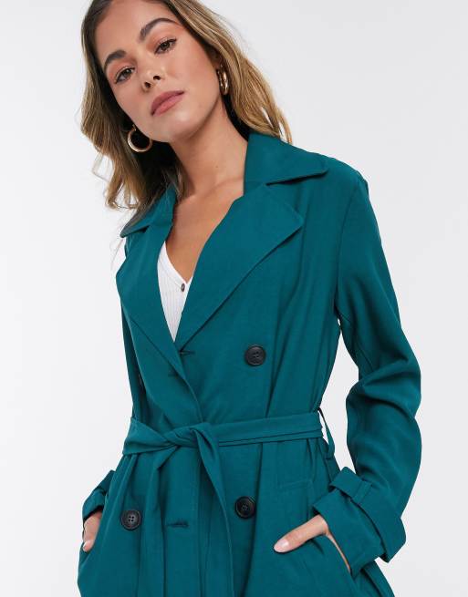 Teal blue 2025 trench coat