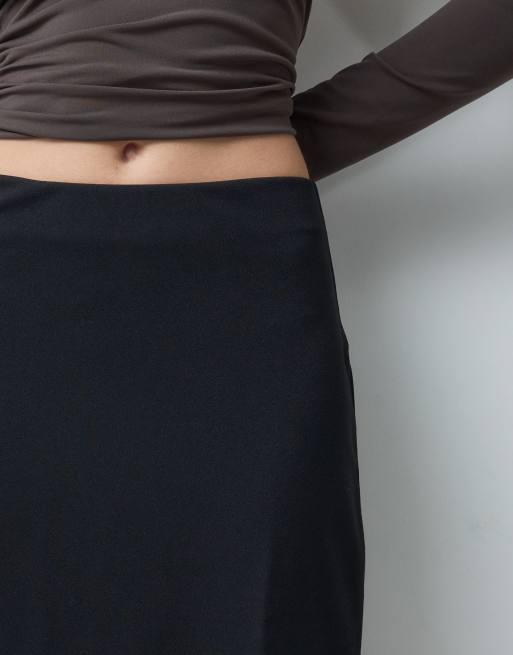 JDY asymmetrische midirok met kanten zoom in zwart, 5 van 5