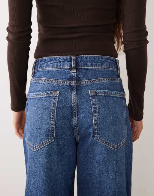 JDY Bailey high waist barrel jeans in mid blue, 5 of 5