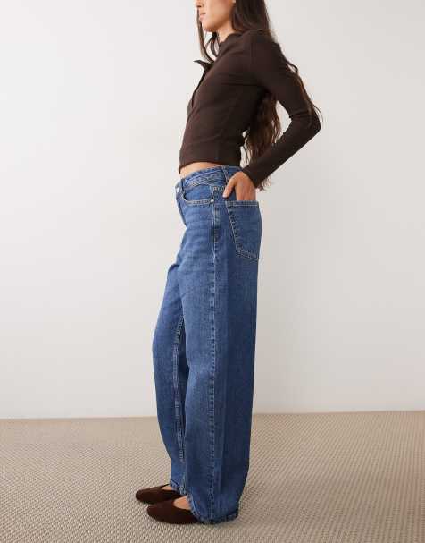 JDY Bailey high waist slim barrel jeans in mid blue - view 1