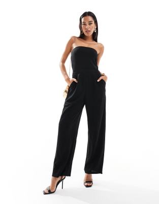 JDY bandeau jumpsuit in black