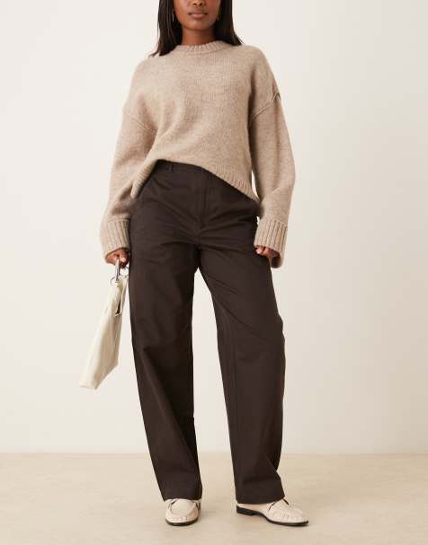 JDY barrel pants in brown - view 1