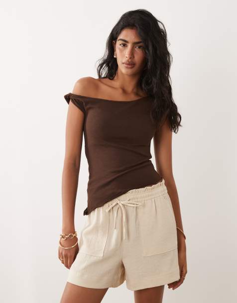 JDY – Beige shorts med medelhög midja - view 1
