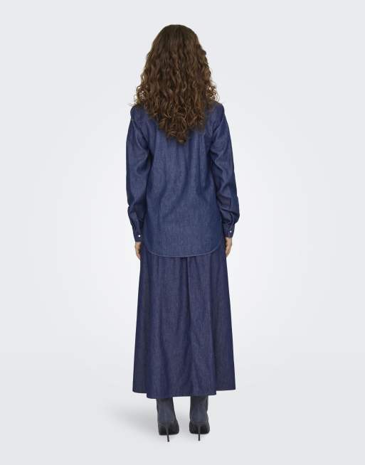 JDY - Blå denimskjorte, 3 af 4