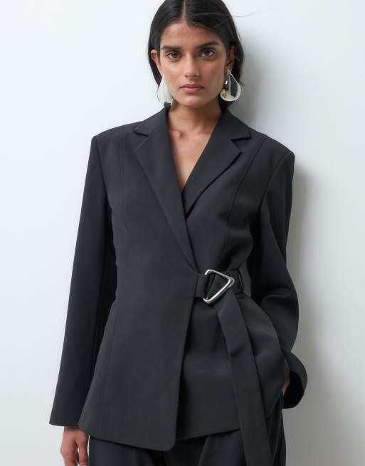 JDY blazer ajusté avec ceinture en ensemble 2 pièces noir, 5 de 5