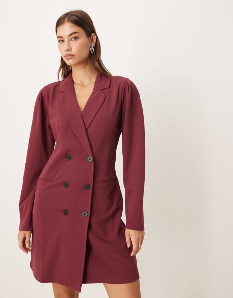 JDY blazer dress in burgundy - view 1
