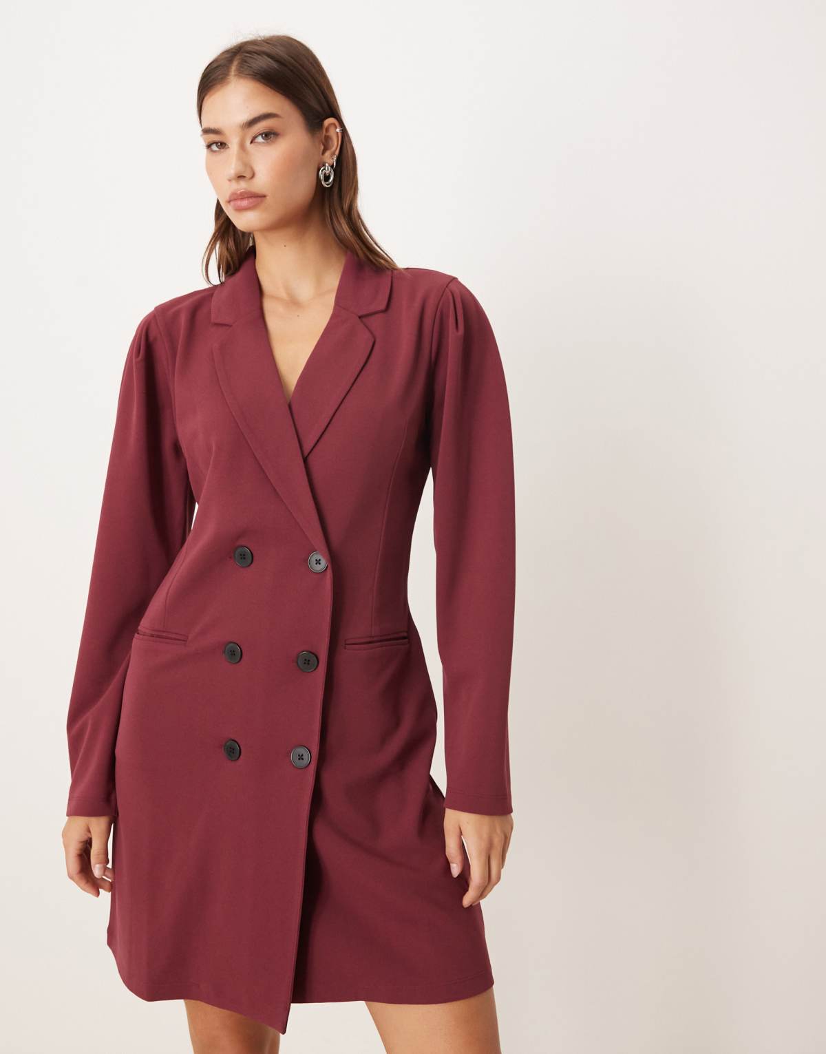 JDY blazer dress in burgundy