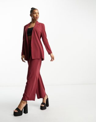 Jdy Blazer In Burgundy - Part Of A Set-red