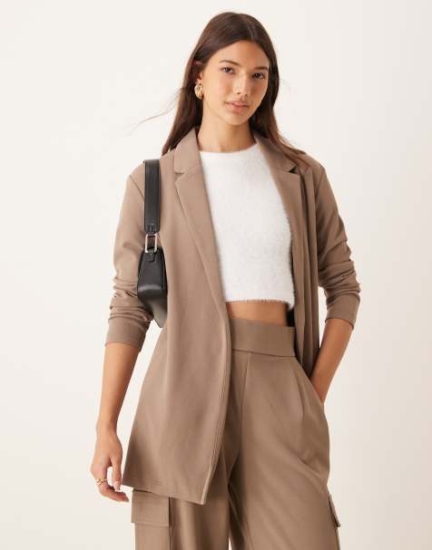 JDY - Blazer leggero marrone in coordinato - view 1