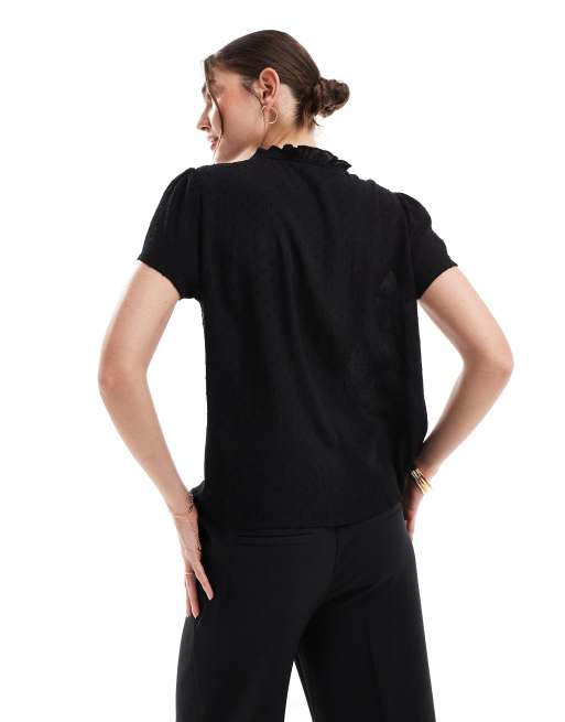 JDY - Blouse à col lavallière en broderie anglaise - Noir, 4 de 4