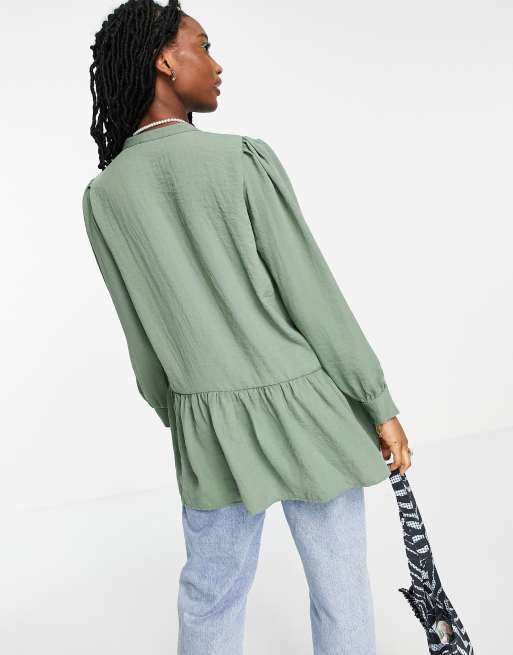 JDY - Blouse met peplum in khaki, 2 van 4