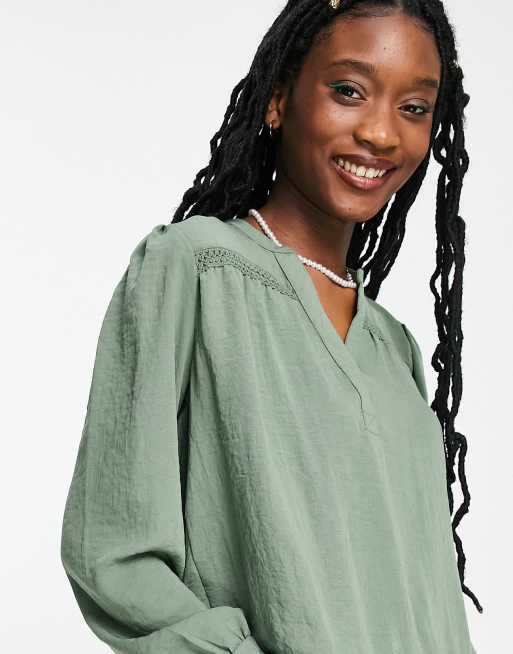 JDY - Blusa peplo kaki, 3 di 4