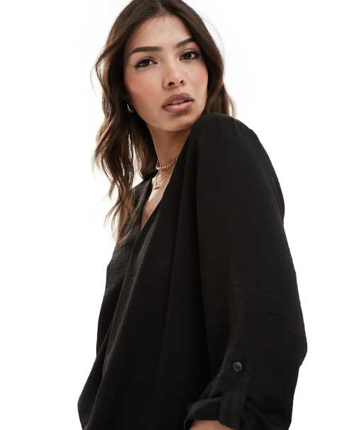 JDY – Bluse in Schwarz mit V-Ausschnitt - view 1