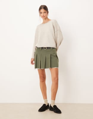 Jdy Boatneck Knitted Sweater In Neutral
