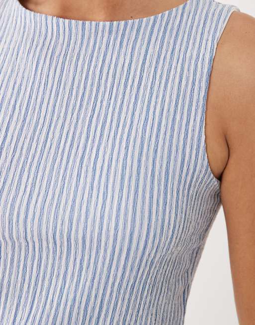 JDY boatneck top in blue stripes, 4 of 4