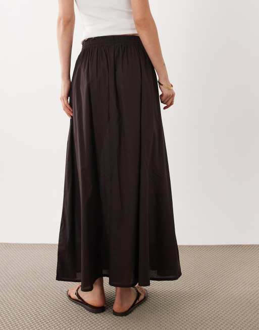 JDY – Brązowa plisowana spódnica maxi, 4 z 5