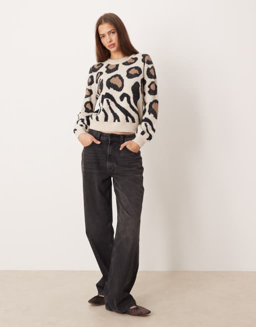 JDY – Brązowy sweter w zwierzęcy wzór, 2 z 4