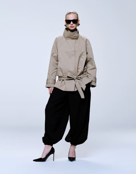 JDY - Broek met halfhoge taille en ballonpijpen in zwart - view 1