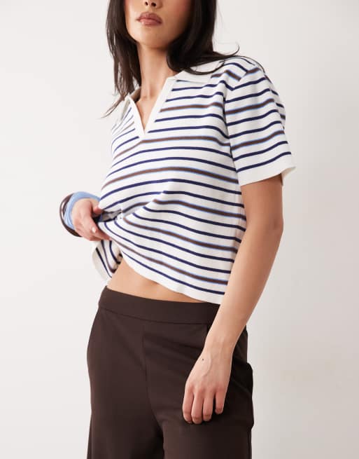 JDY - Broek met wijde pijpen en hoge taille in chocoladebruin, 3 van 5