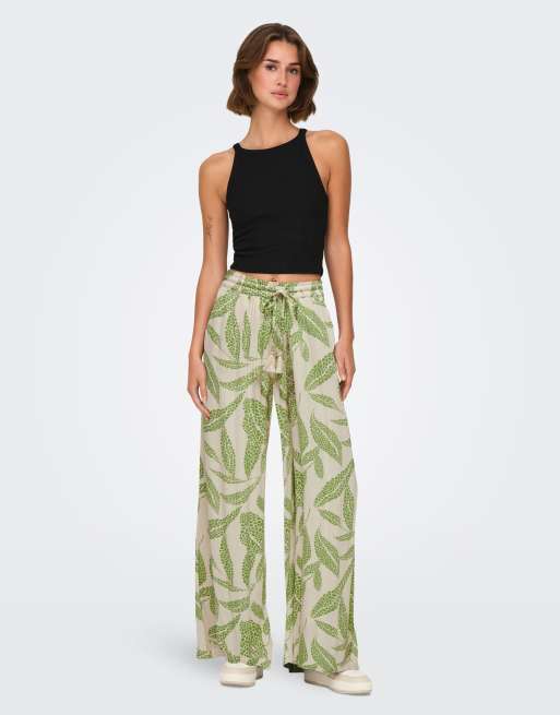 JDY broek met wijde pijpen in tapioca, 3 van 5