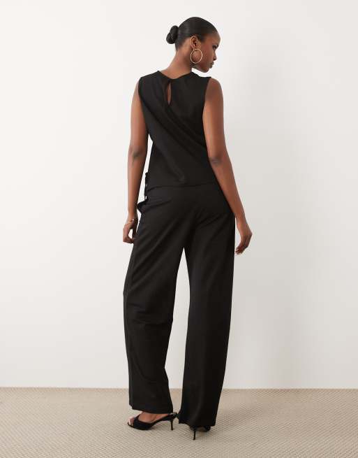 JDY - Broek met wijde pijpen in zwart, deel van co-ord set, 5 van 5