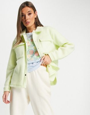 JDY brushed shacket in lime - ASOS Price Checker