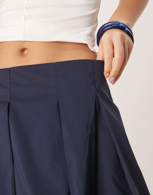 JDY bubble hem mini skirt in navy, 4 of 5